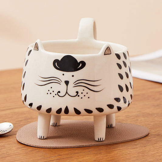 Cat Illustration Cup Coffee Breakfast - Twissie
