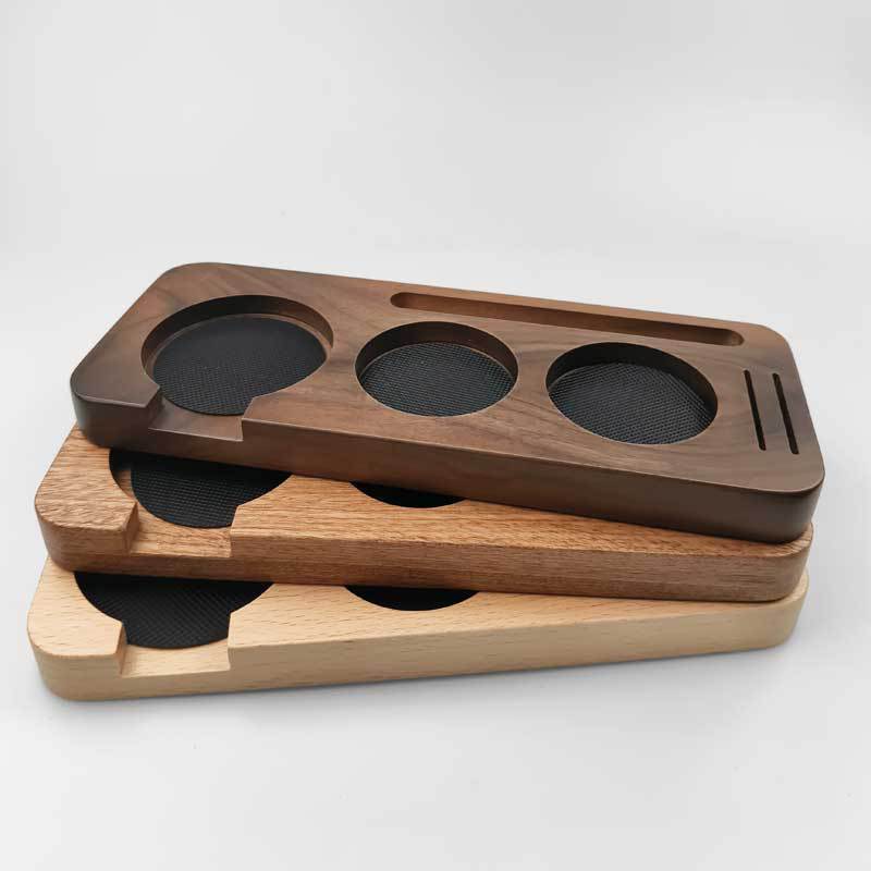 Handcrafted wood coffee leveling tool to eliminate channeling and improve taste