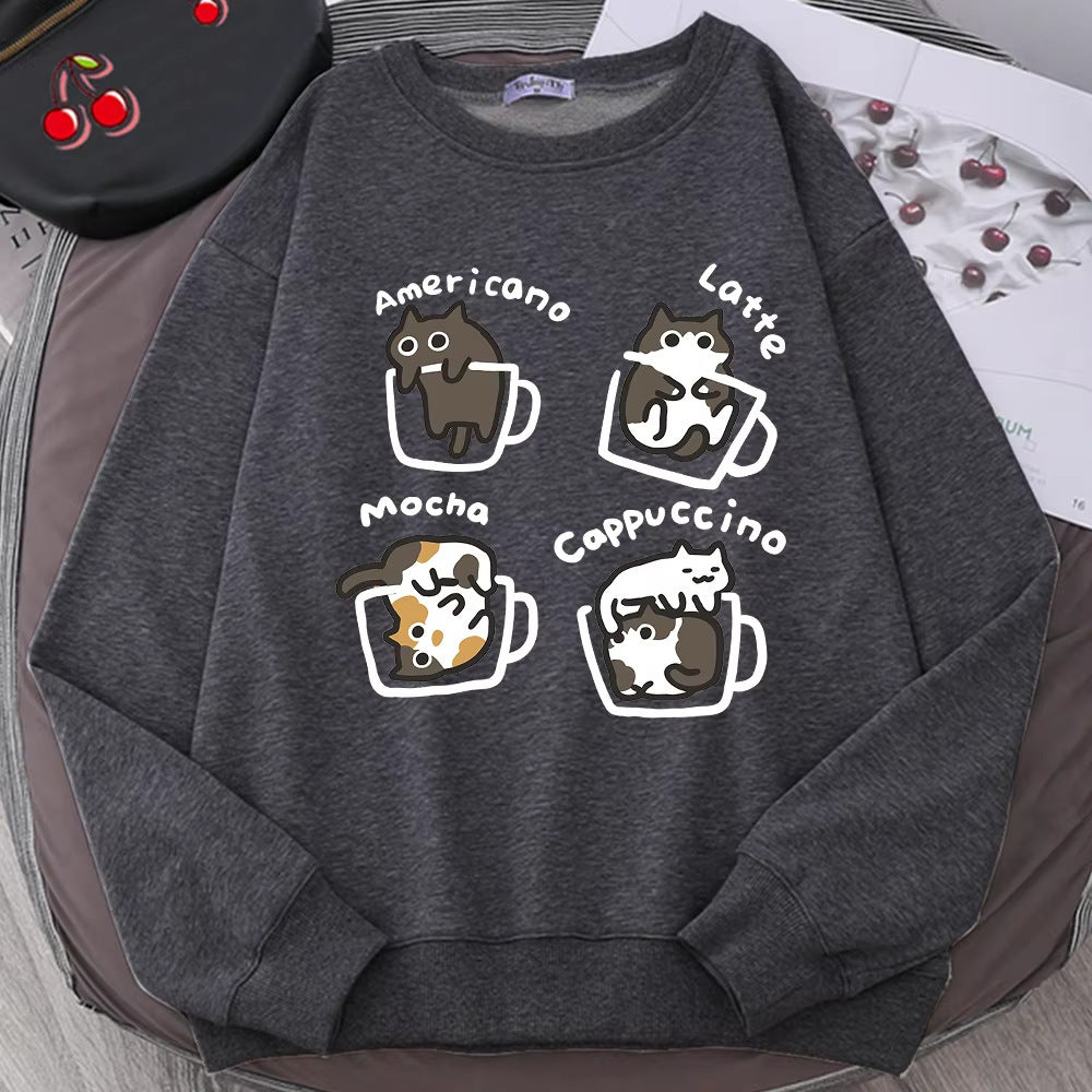 Coffee Cat Cute Personality Hoodie - Twissie