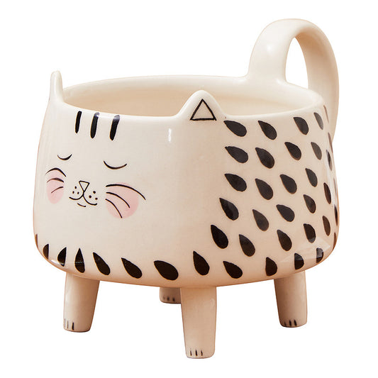 Cat Illustration Cup Coffee Breakfast - Twissie