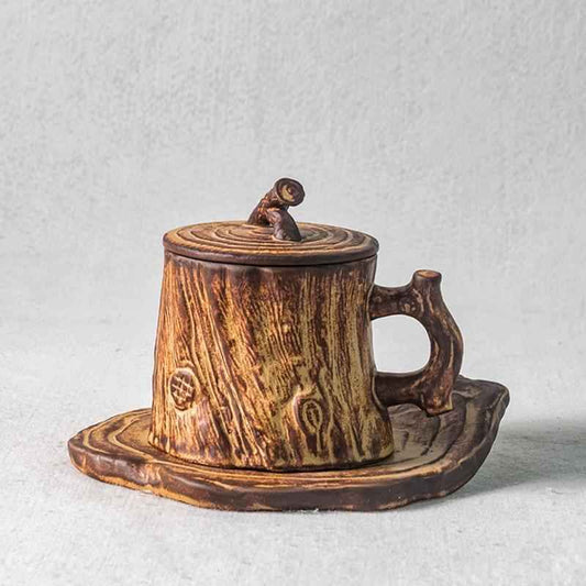 “Handcrafted stoneware coffee mug – unique pottery cup for daily coffee and tea”