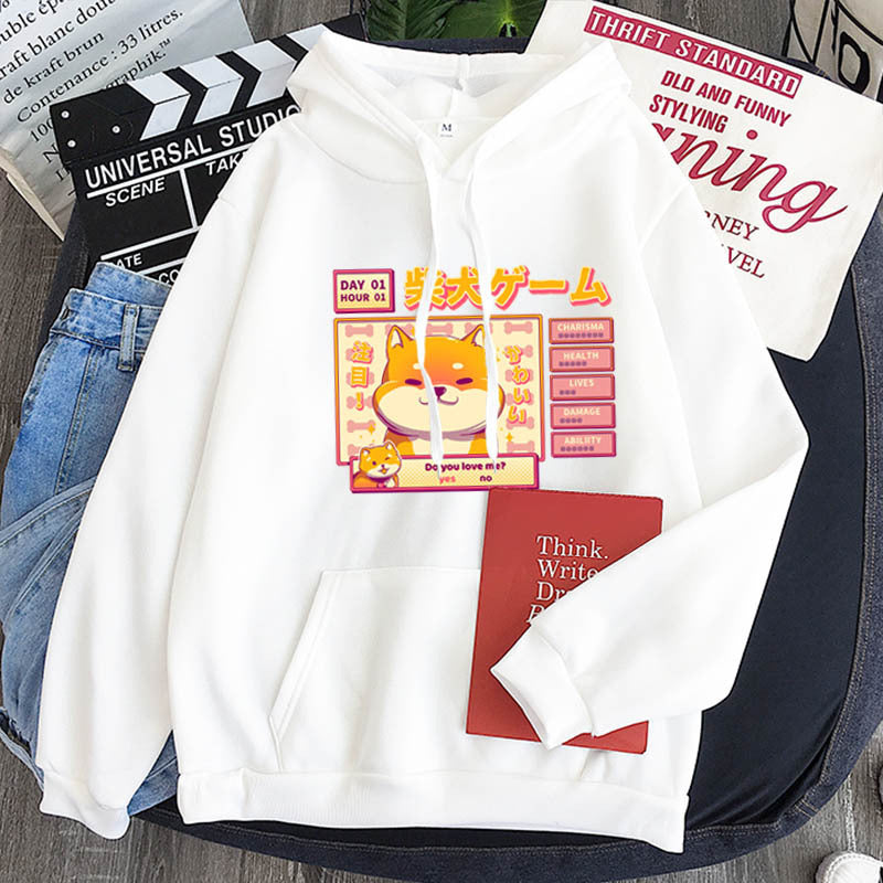 Coffee Shiba Inu Print Sweatshirt - Twissie