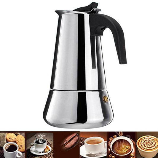 Buy Stainless Steel Stovetop Espresso Maker - Anti-Scald Moka Coffee Pot