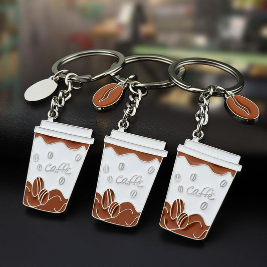 Creative Coffee Cup Paint Keychain Pendant - Twissie