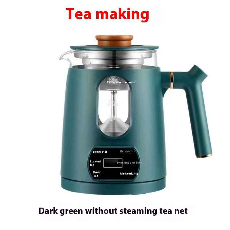Tea leaves unfurling in glass maker - Watch the brewing process from start to finish - Experience the art of tea making visually