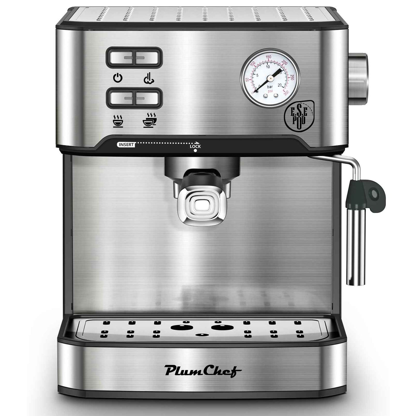 Professional steam wand with powerful pressure - Create silky milk texture for latte art - No more weak, bubbly foam