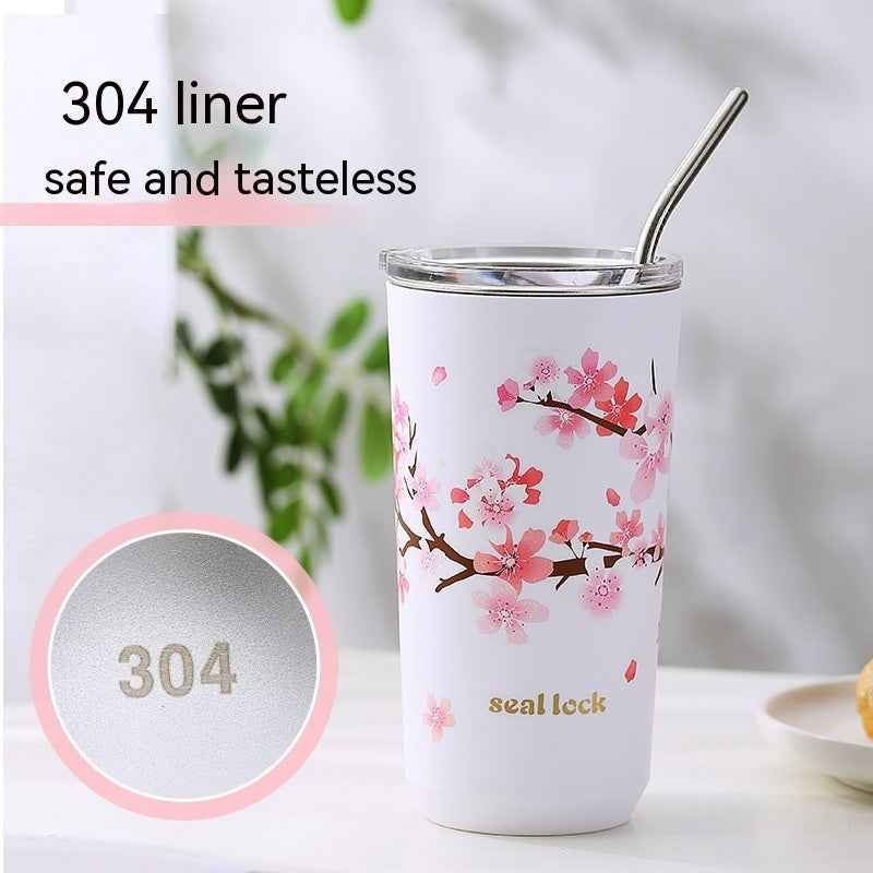 Insulated Coffee Cup for Girls – Stainless Steel Travel Mug for Milk Tea & Coffee, Leak-Proof, Portable 360ml/460ml/560ml - Twissie