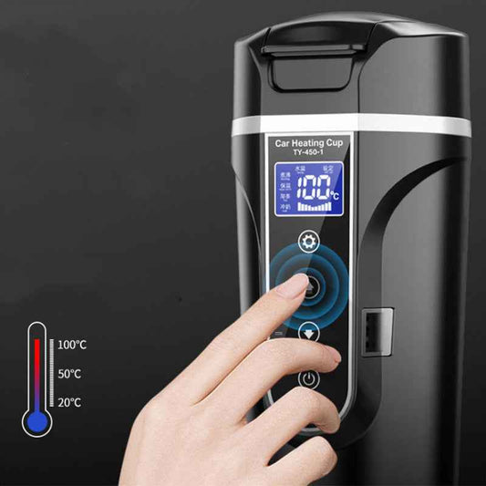 “Buy car heating cup – portable electric heated cup with digital display for hot drinks in your vehicle”