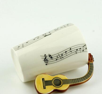 Unique gift for musicians - novelty violin shaped coffee mug with handle