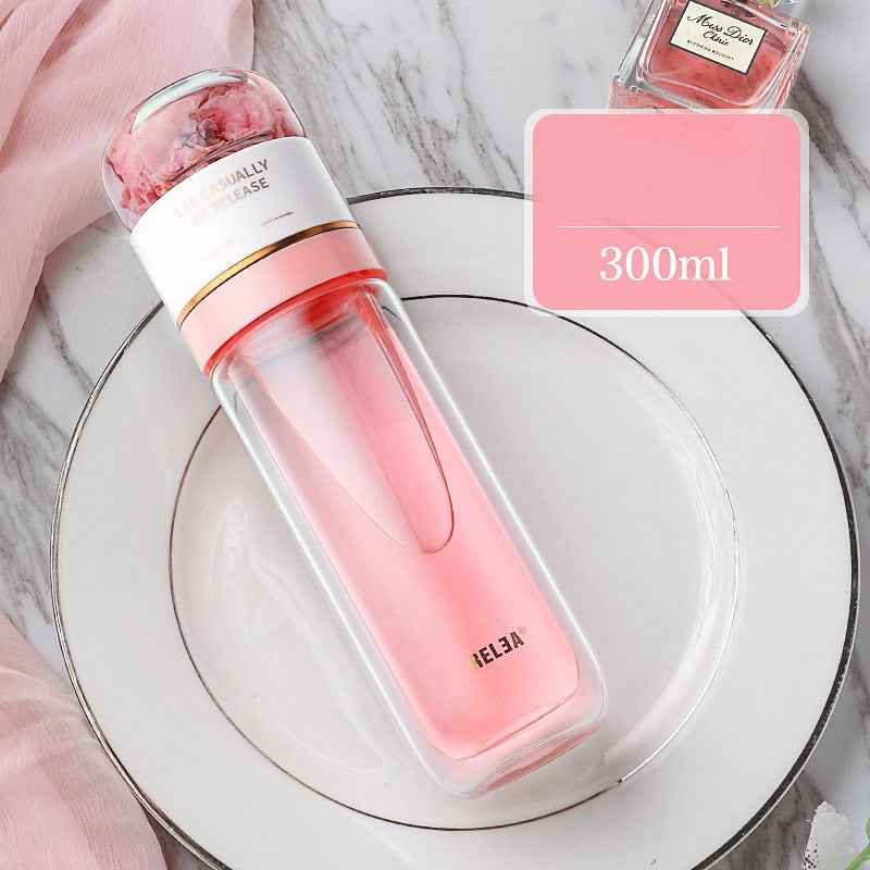 Versatile glass straw cup for smoothies, iced tea, bubble tea, and cold beverages