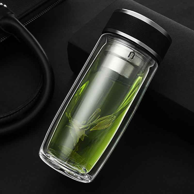 Iced coffee in double wall glass cup showing no sweat, perfect for cold beverages