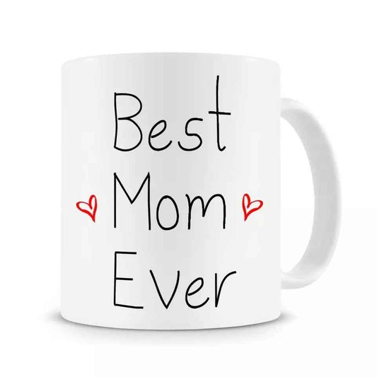 "Best Mom Ever" printed ceramic mug, 320ml capacity, perfect Mother's Day gift idea