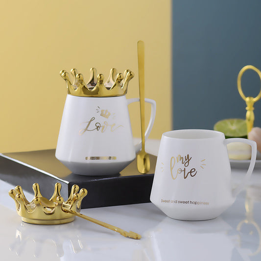 Gift for couples - matching his and hers coffee mugs with luxury design