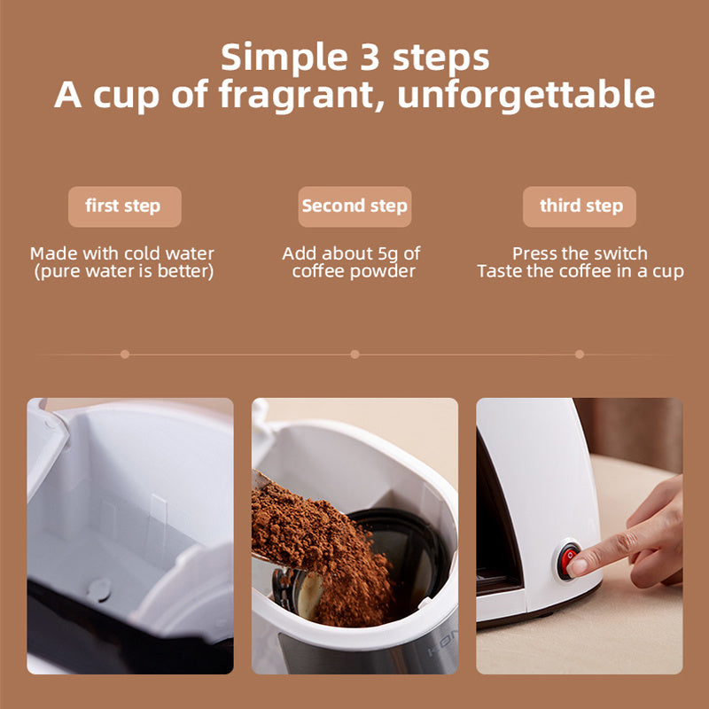 Portable Coffee Maker - Mini Automatic Single-Serve Machine for Home, Office & Desk - Twissie