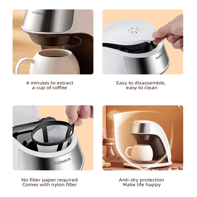 Portable Coffee Maker - Mini Automatic Single-Serve Machine for Home, Office & Desk - Twissie