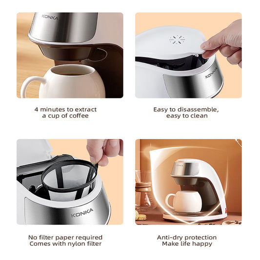 Portable Coffee Maker - Mini Automatic Single-Serve Machine for Home, Office & Desk - Twissie