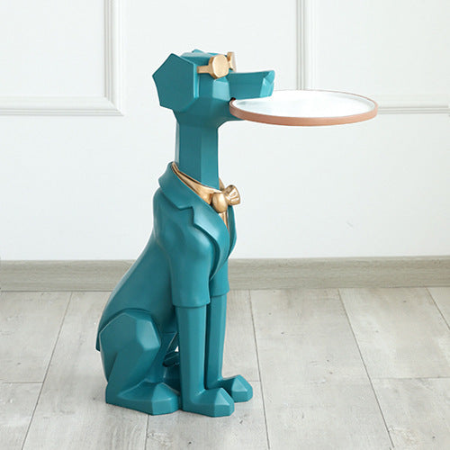 Scandinavian living room decor - modern puppy end table for next to sofa
