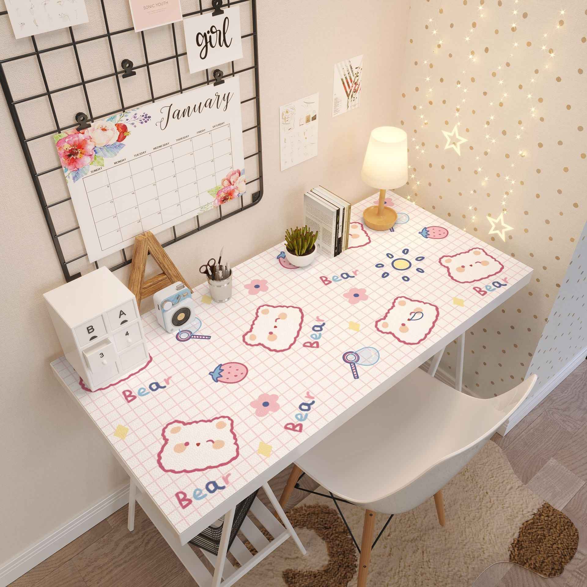 Cartoon Kids Tablecloth - PVC Wipeable Rectangular Table Cover for Playroom & Mealtime - Twissie