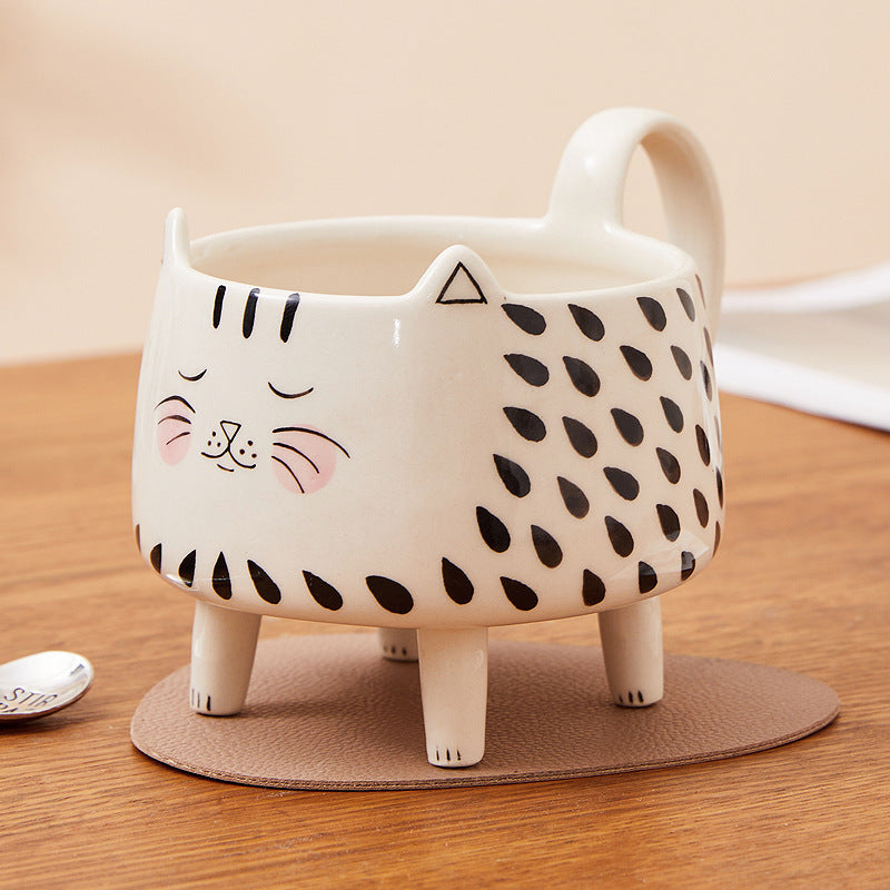 Cat Illustration Cup Coffee Breakfast - Twissie