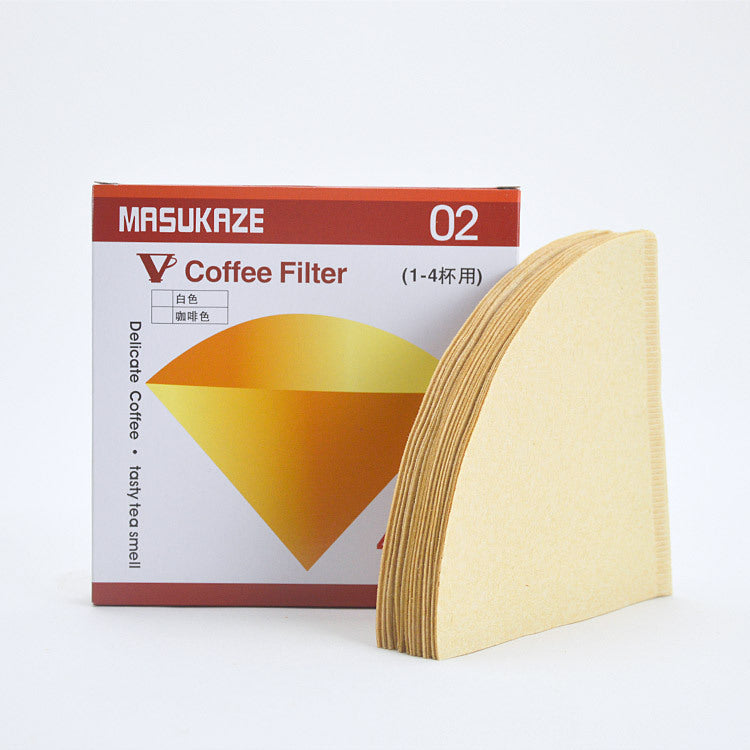 Fast flow cone coffee filters made from natural wood pulp for cleaner tasting coffee