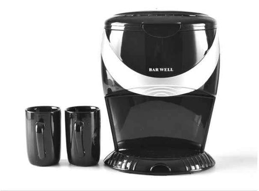 “Automatic drip coffee machine – includes 2 cups and spoon for perfect morning coffee”