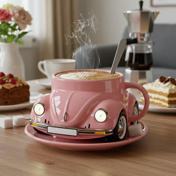 Collectible beetle mug - artistic ceramic cup for nature themed decor