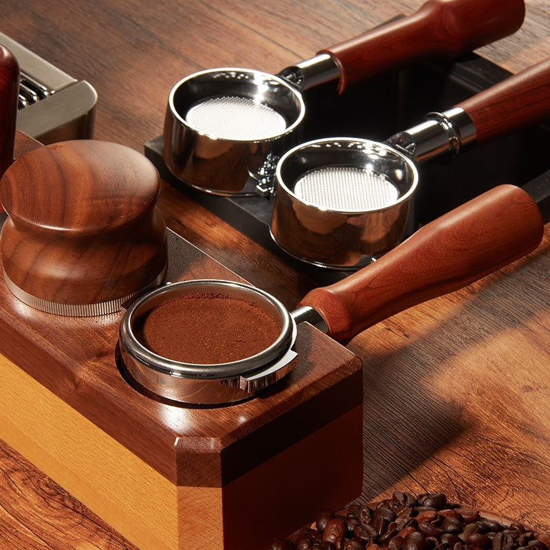 E61 Group Head Handle - 58mm Solid Wood Portafilter for Bottomless Espresso Baskets - Twissie