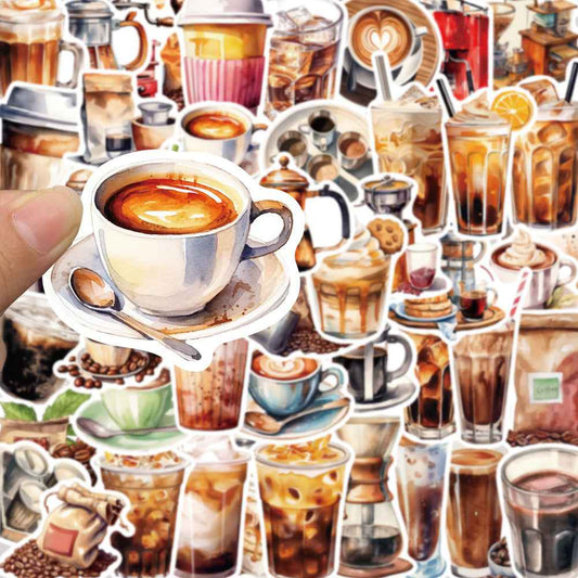 Fashion Waterproof Coffee Creative Stickers - Twissie