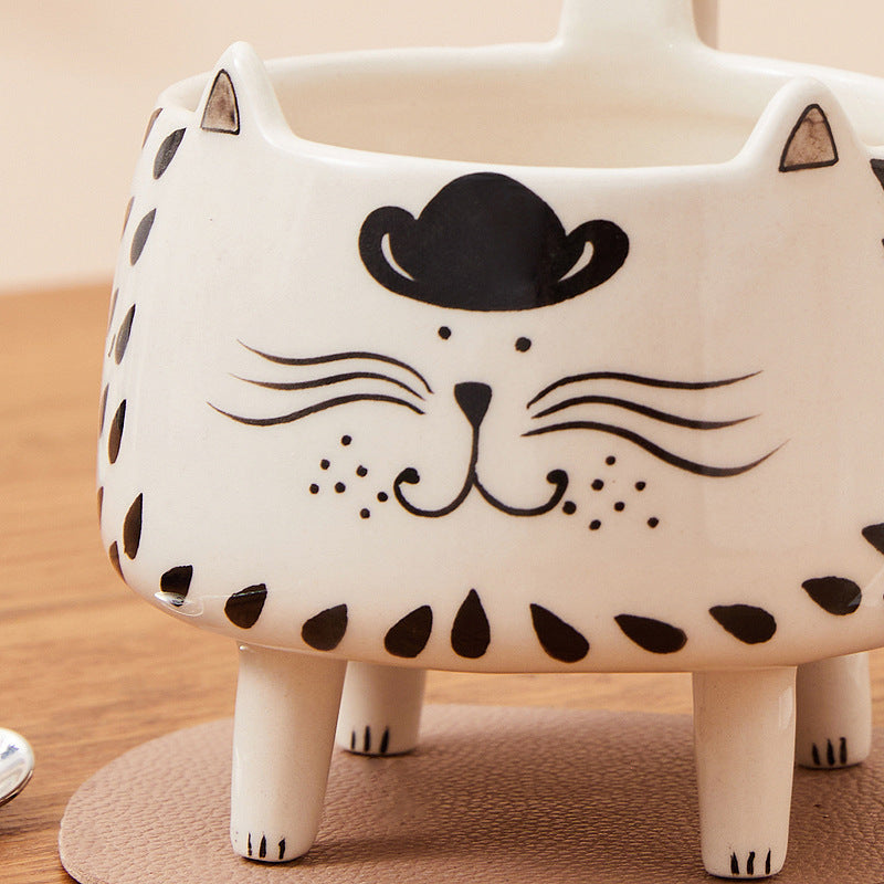 Cat Illustration Cup Coffee Breakfast - Twissie