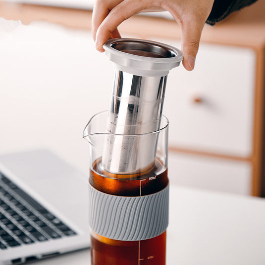 Cold Brew Coffee Maker - Ice Drip Glass Pot with Silicone Base for Smooth, Low-Acidity Coffee - Twissie