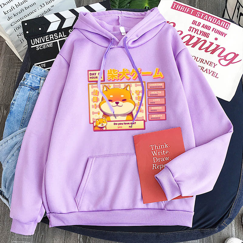 Coffee Shiba Inu Print Sweatshirt - Twissie