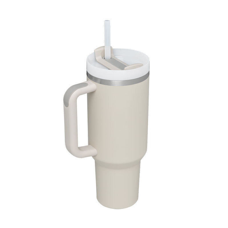 40 Oz Tumbler With Handle Straw Insulated, Stainless Steel Spill Proof Vacuum Coffee Cup Tumbler With Lid Tapered Mug Gifts For Valentine Lover Suitable For Car Gym Office Travel - Twissie