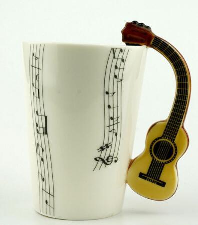 Violin and guitar design music mug - creative ceramic cup for coffee and tea