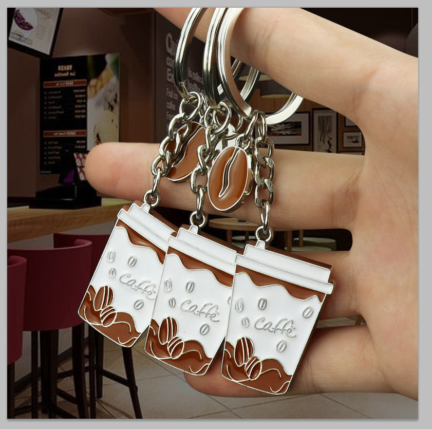 Creative Coffee Cup Paint Keychain Pendant - Twissie