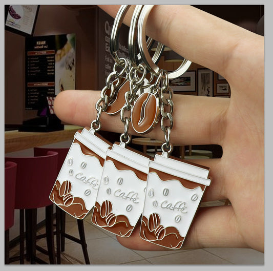 Creative Coffee Cup Paint Keychain Pendant - Twissie