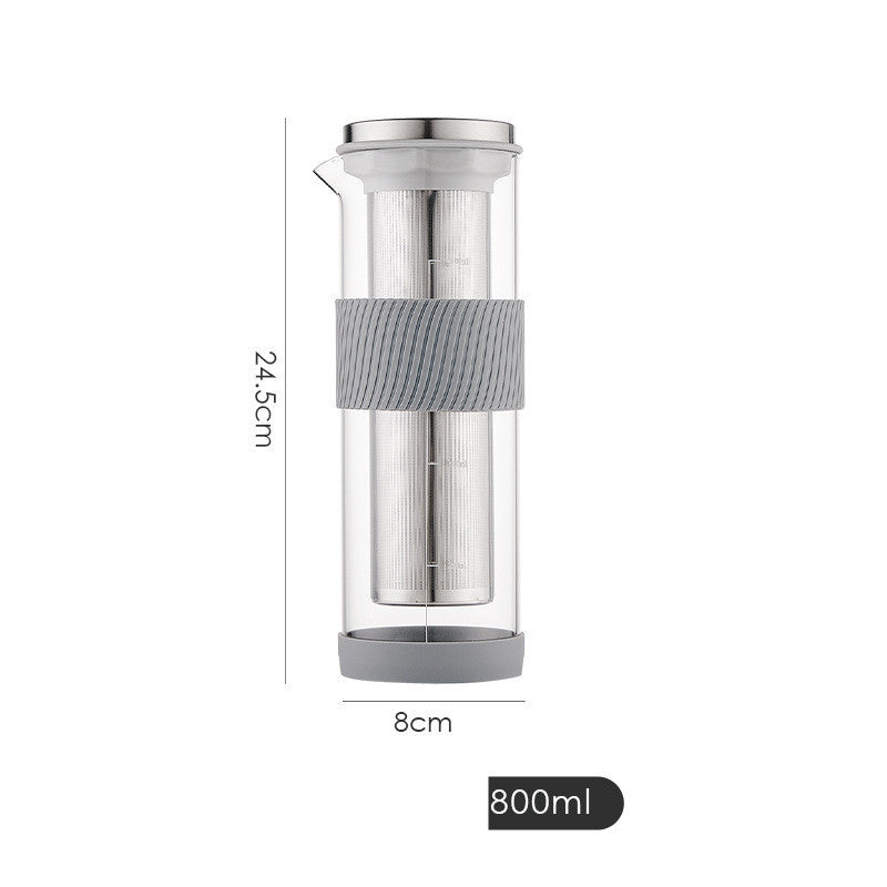 Cold Brew Coffee Maker - Ice Drip Glass Pot with Silicone Base for Smooth, Low-Acidity Coffee - Twissie