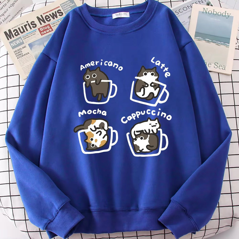 Coffee Cat Cute Personality Hoodie - Twissie