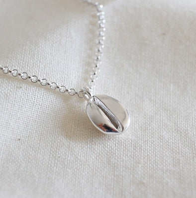 S925 Sterling Silver Coffee Bean Necklace — Dainty Clavicle Pendant - Twissie