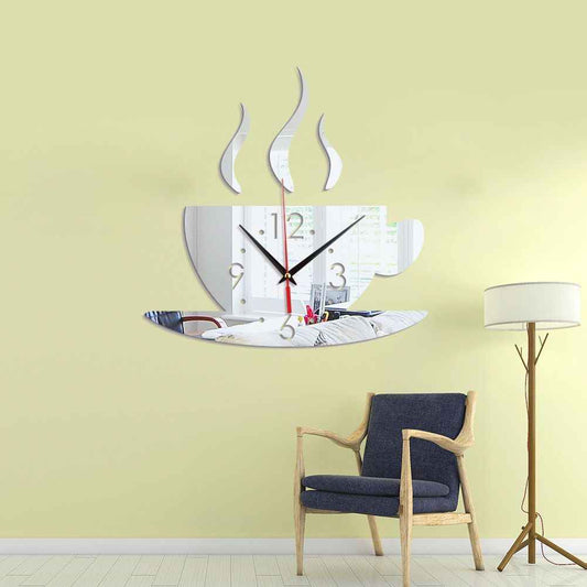 JavaMoment 3D Coffee Cup Wall Clock - Modern Kitchen & Office Decor - Twissie