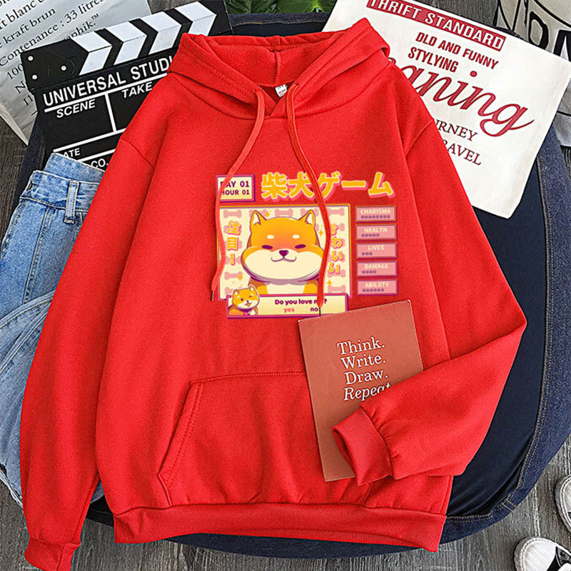 Coffee Shiba Inu Print Sweatshirt - Twissie