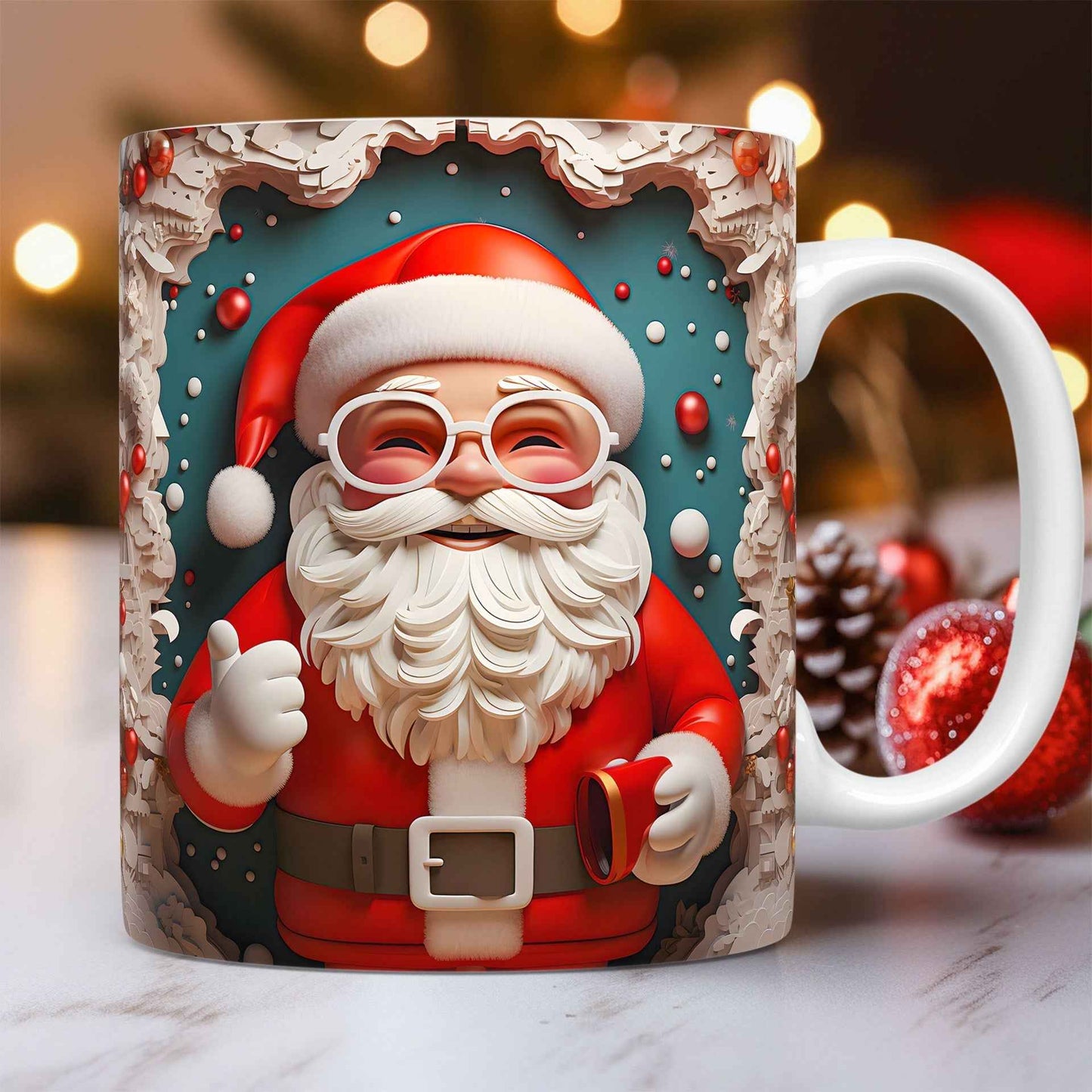 Creative Christmas present - dimensional ceramic mug for kids and adults