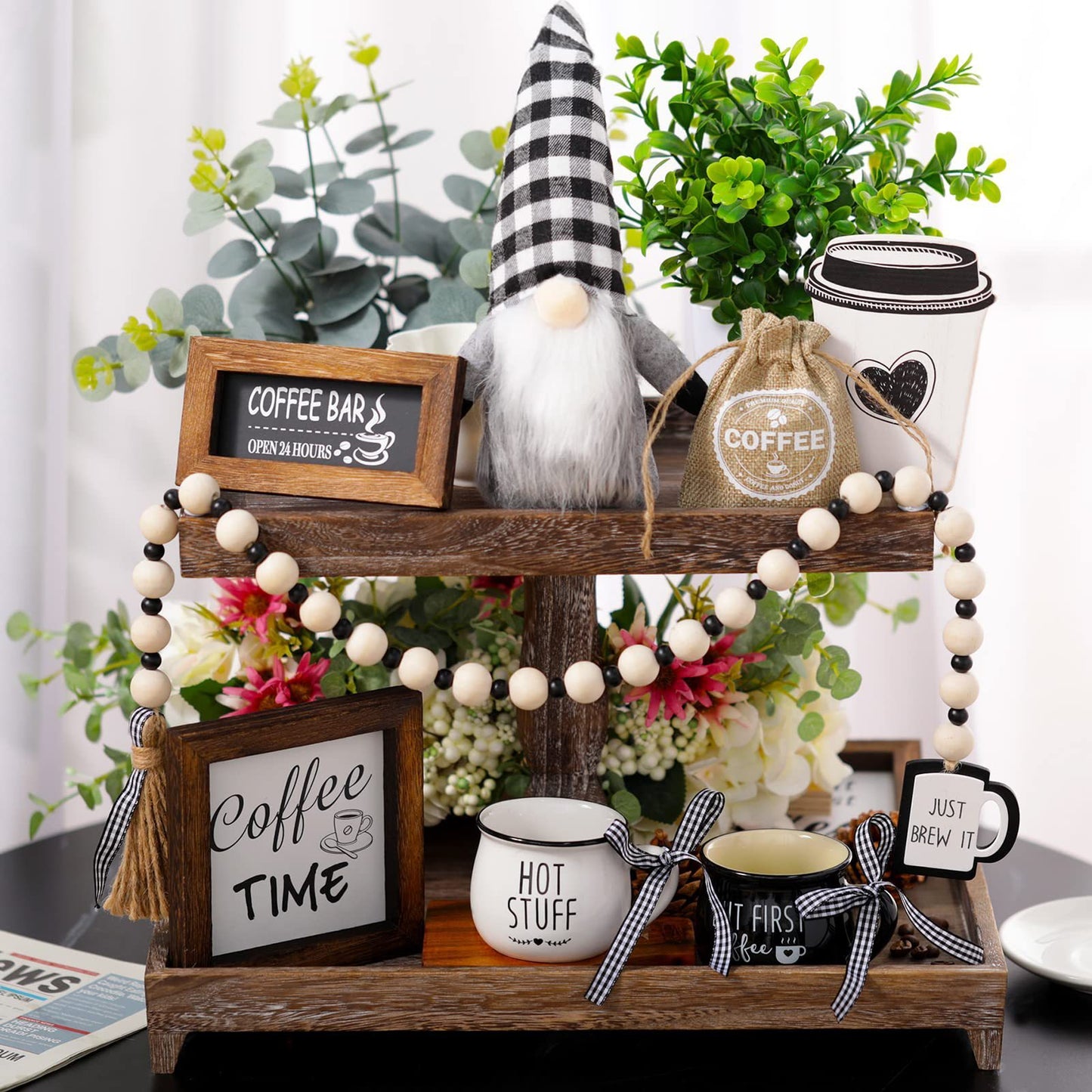 Coffee Festival Plaid Christmas Decoration Supplies - Twissie