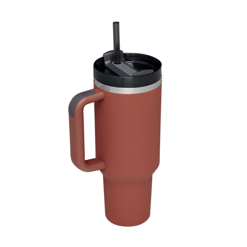 40 Oz Tumbler With Handle Straw Insulated, Stainless Steel Spill Proof Vacuum Coffee Cup Tumbler With Lid Tapered Mug Gifts For Valentine Lover Suitable For Car Gym Office Travel - Twissie