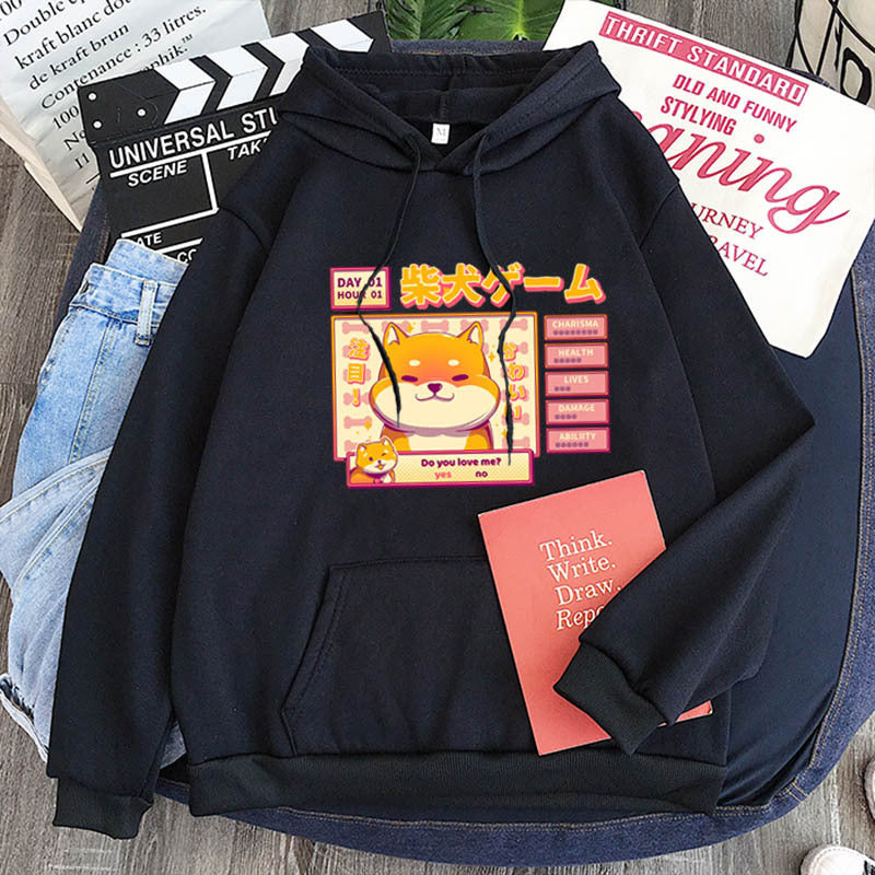 Coffee Shiba Inu Print Sweatshirt - Twissie
