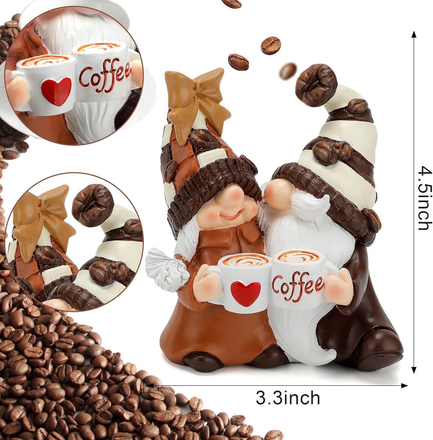 Valentine’s Day Coffee Ornament — Resin Coffee Dwarf Decoration for Coffee Lovers - Twissie