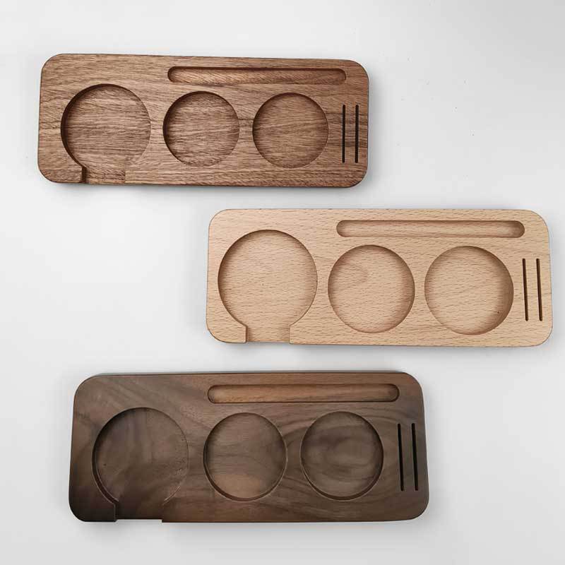Professional 58mm coffee leveler and distributor made from solid wood