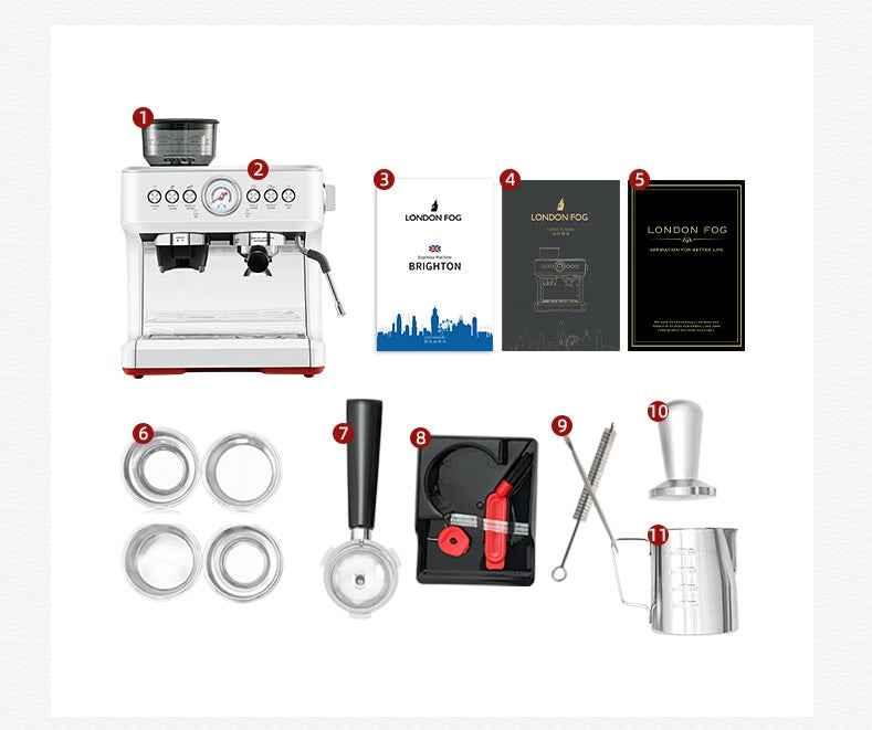 Manual milk frothing wand on semi-automatic machine - Perfect your latte art skills with precise steam control - Become a home barista with professional tools