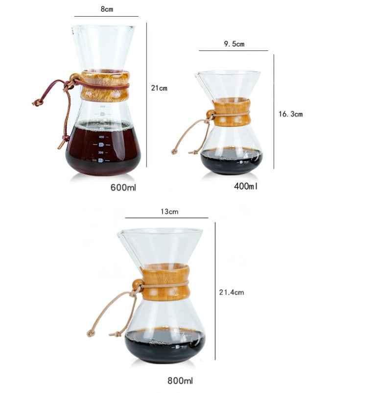 “Pour over coffee brewer for home or office – handmade glass coffee dripper for coffee enthusiasts”