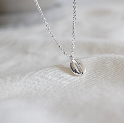 S925 Sterling Silver Coffee Bean Necklace — Dainty Clavicle Pendant - Twissie