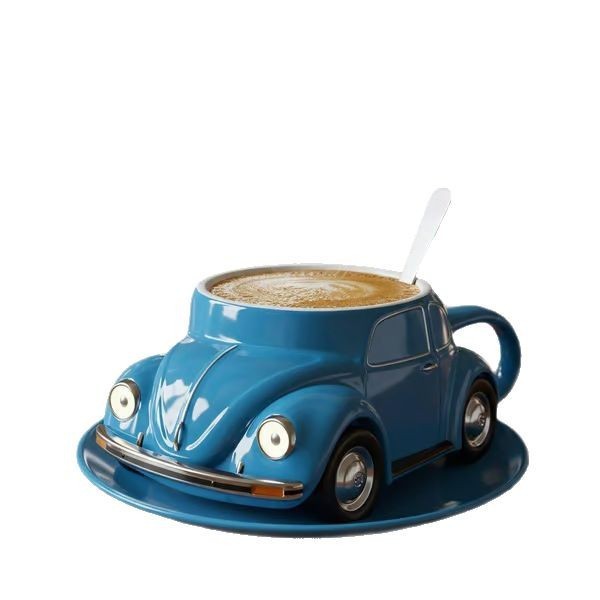 Conversation starting coffee mug - unique beetle design gift for him